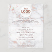 Schönheitssalon mit Ihrem Logo auf rosa Marmor Flyer (Vorne)
