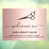 Schönheitssalon mit offener Rose Gold Fensteraufkleber (Blatt 3)