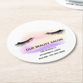 Schönheitssalon mit weißem Auge, pastellfarbene Sc Runder Pappuntersetzer (Angewinkelt)