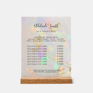 Schönheitssalon mit weißem Opal Acrylschild