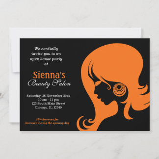 Schönheitssalon (Orange) Einladung