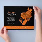 Schönheitssalon (Orange) Flyer (Hand)