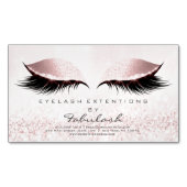 Schönheitssalon Pastel Glitzer Adress Makeup Pink Magnetische Visitenkarte (Vorderseite)
