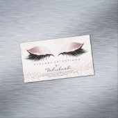 Schönheitssalon Pastel Glitzer Adress Makeup Pink Magnetische Visitenkarte (Beispiel)