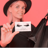 Schönheitssalon Pastel Glitzer Adress Makeup Pink Magnetische Visitenkarte