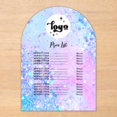 Schönheitssalon Preisliste Acrylic Einladung (Vorderseite)