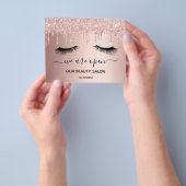 Schönheitssalon Rose Gold Glitzer Leinen Flyer (Gruppe)