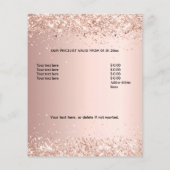 Schönheitssalon Rose Gold Glitzer Makeup QR-Code Flyer (Hinten)