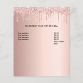 Schönheitssalon Rose Goldmedaille Glitzer Preislis Flyer (Hinten)