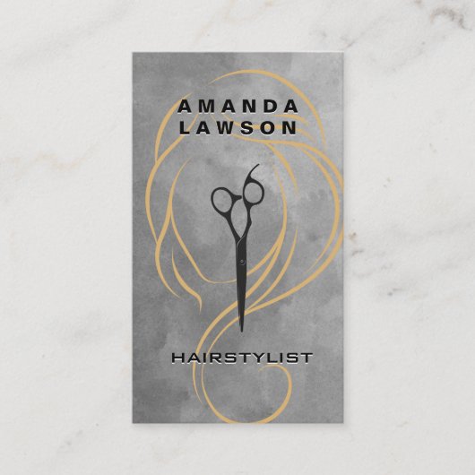 Schönheitssalon | Schere | Wasserfarbe Visitenkarte (Vorderseite)