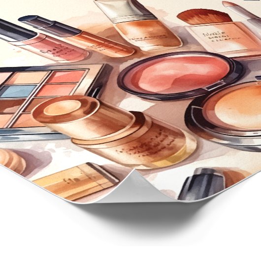 Schönheitssalon schwarz-rosa Poster (Ecke)