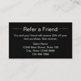 Schönheitssalon Schwarz und Weiß Empfehlen Sie ein Terminkarte