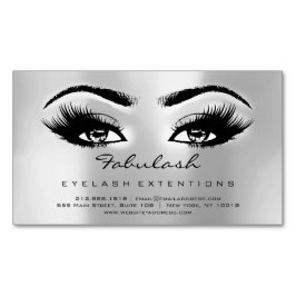 Schönheitssalon Silver Gray Adress Makeup Lashes Magnetische Visitenkarte