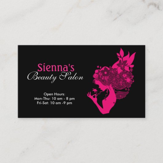 Schönheitssalon (tiefrosa) visitenkarte (Vorderseite)