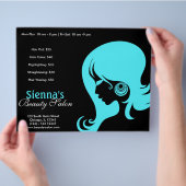 Schönheitssalon (Türkis) Flyer (Hand)