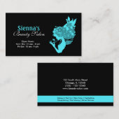 Schönheitssalon (Türkis) Visitenkarte (Vorne/Hinten)