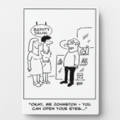 Schönheitssalon Überraschung. Funny Fotoplatte (Vorderseite)