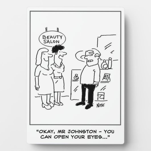 Schönheitssalon Überraschung. Funny Fotoplatte (Vorderseite)