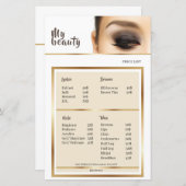 Schönheitssalon Weißer und Goldener Rahmen Preisli (Vorne/Hinten)