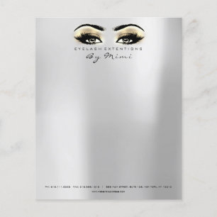 Schönheitsstudio Wimpern Make-up Braun Silber Gold Flyer
