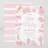 Schönheitstag Rosa Party-Einladung Einladung (Vorne/Hinten)