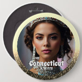 Schönheitswettbewerb-Button-Anstecker - Schwarz un Button (Vorne & Hinten)
