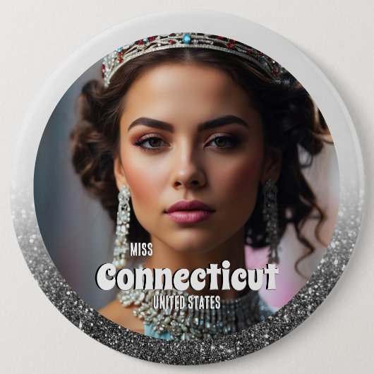 Schönheitswettbewerb-Button-Anstecker - Schwarzer Button (Vorderseite)
