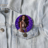 Schönheitswettbewerb-Button-Anstecknadel Lila Glit Button (Beispiel)
