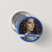 Schönheitswettbewerb-Button | Königlich Blau Schim Button (Vorne & Hinten)