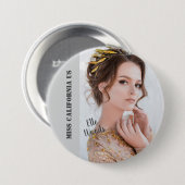 Schönheitswettbewerb-Button-Pin - Dunkler Text Button (Vorne & Hinten)
