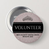 Schönheitswettbewerb-Button-Pin Glitter-Sash-Freiw Button (Vorne & Hinten)