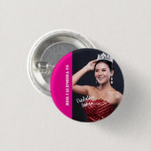 Schönheitswettbewerb Button Pin - Helle Schrift (Vorne & Hinten)