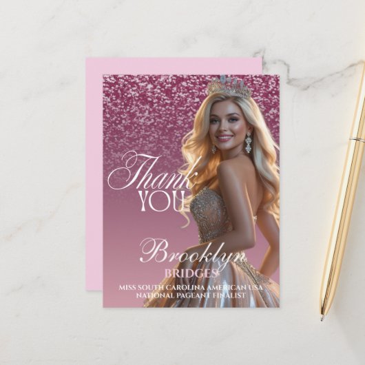 Schönheitswettbewerb Danke - Raspberry Sparkle Aus Postkarte (Vorderseite/Rückseite Beispiel)