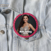 Schönheitswettbewerb Fan Support Button Berry Glam (Beispiel)