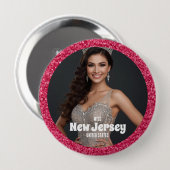 Schönheitswettbewerb Fan Support Button Berry Glam (Vorne & Hinten)