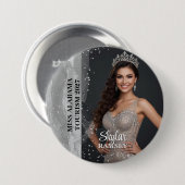 Schönheitswettbewerb-Foto-Button - Silber-Sturm-An Button (Vorne & Hinten)
