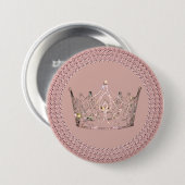 Schönheitswettbewerb-Kronen-Button - Rose Gold Gla Button (Vorne & Hinten)
