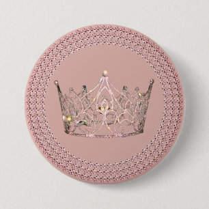 Schönheitswettbewerb-Kronen-Button - Rose Gold Gla Button