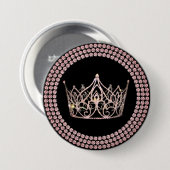 Schönheitswettbewerb-Kronen-Button - Rose Gold Gla Button (Vorne & Hinten)