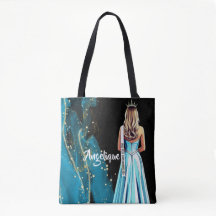 Schönheitswettbewerb-Tasche Blau & Gold Glitzer Sc