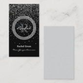 Schönheitswettbewerb Visitenkarte Glitter Monogram (Vorne/Hinten)