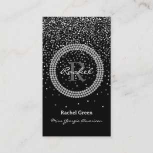 Schönheitswettbewerb Visitenkarte Glitter Monogram