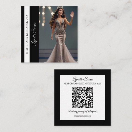 Schönheitswettbewerb Visitenkarte QR-Code-Schärpe (Vorne/Hinten)