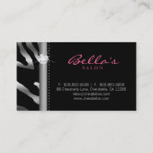 Schönheittierzebra-Rosa-Lippensilberne Diamanten 2 Visitenkarte (Rückseite)