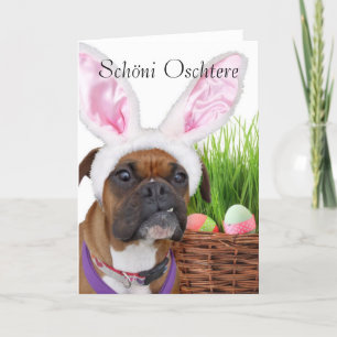Schöni Oschtere Ostern Boxer-Grußkarte Feiertagskarte