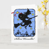 Schoni Wienachte, Befana die Weihnachtshexe Karte (Gelbe Blume)