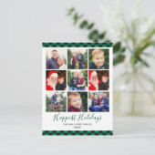 Schönste Feiertage Grünes Buffalo FotoCollage Feiertagspostkarte (Stehend Vorderseite)
