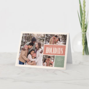Schönste Feiertage Modern Family Foto-Raster Feiertagskarte