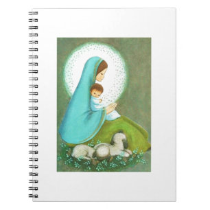 Schönste Vintage Kleinstadt Madonna & Kind Notizblock