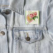 Schönste Vintage rosa Rosen und Herz Button (Beispiel)